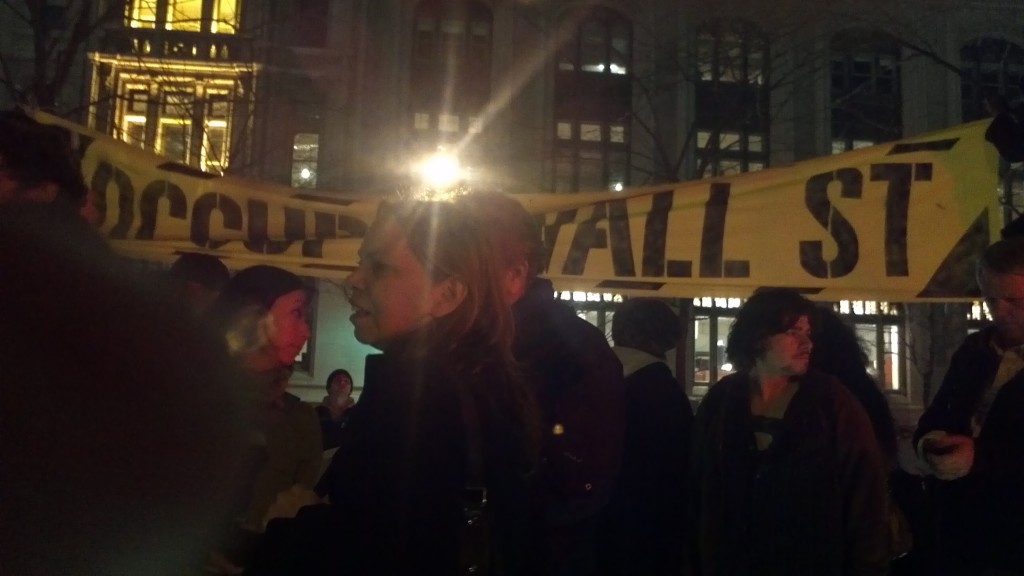 OWS Banner in Liberty Square 3-17-12